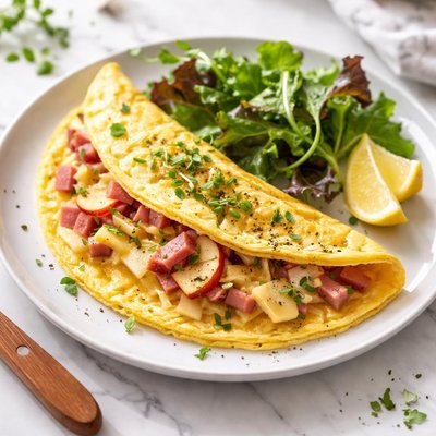 Image of Ham Apple and Cheese Omelet