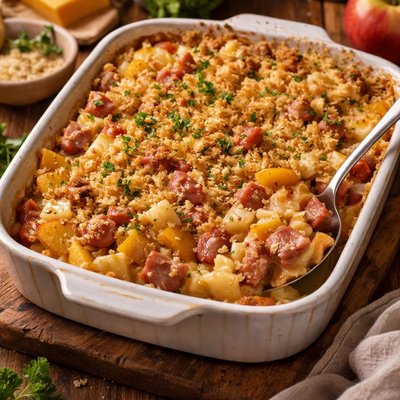Image of Ham Apple Cheddar Casserole