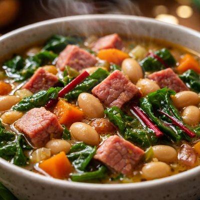 Image of Ham Bean and Swiss Chard Soup