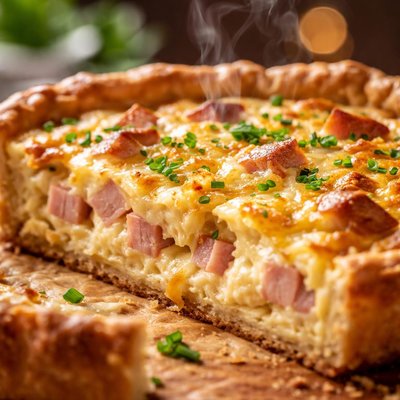 Image of Ham Cheese and Egg Quiche