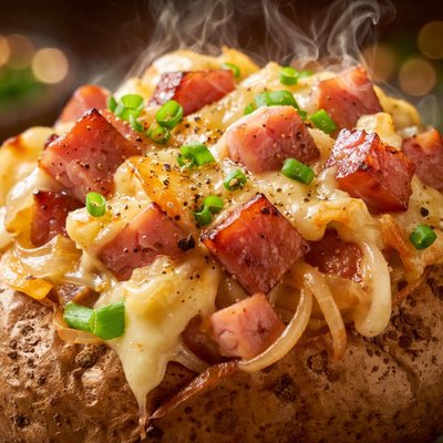 Image of Ham Cheese and Onion Baked Potato Topping