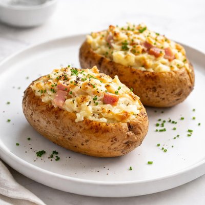 Image of Ham Cheese Baked Potatoes