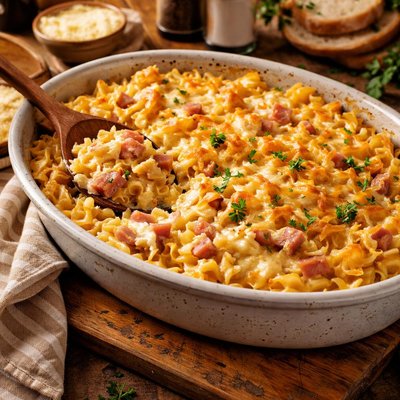 Image of Ham Cheese Noodle Casserole