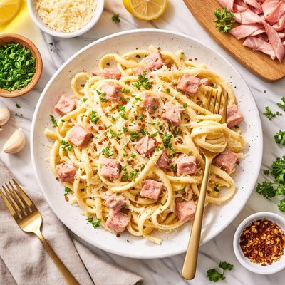 Image of Ham Fettuccine Alfredo