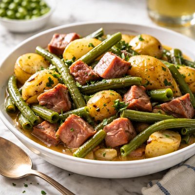Image of Ham Green Beans and Potatoes Slow Cooker