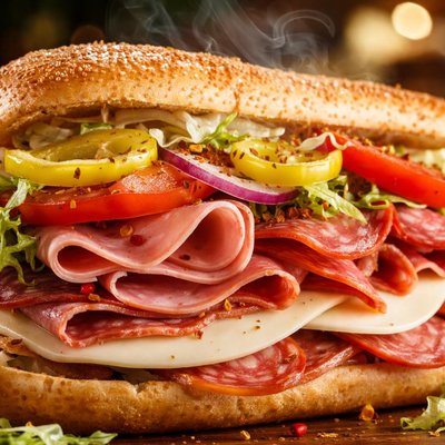 Image of Ham Hard Salami and Provolone Hoagie