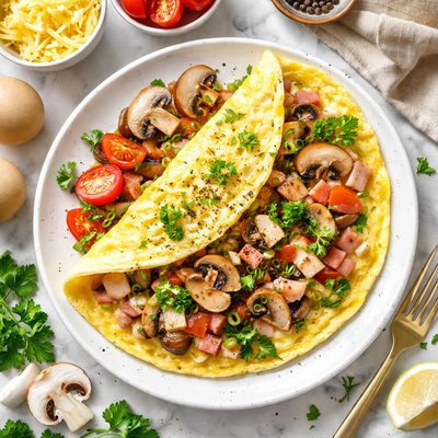 Image of Ham Mushroom and Cheese Omelette