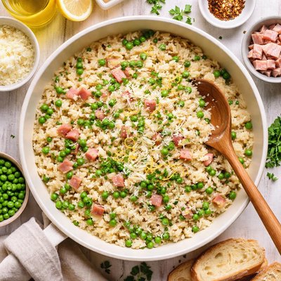 Image of Ham Pea and Parmesan Risotto