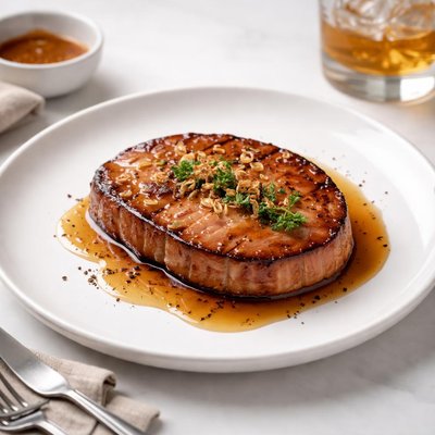 Image of Ham Steak Whiskey Sauce