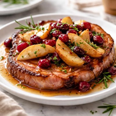 Image of Ham Steak with Apples Cranberries