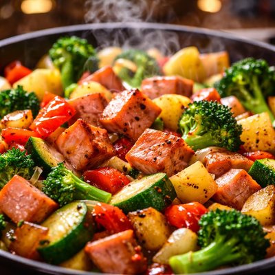 Image of Ham Veggie Skillet
