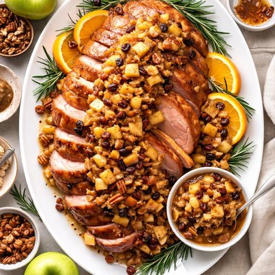 Image of Ham with Apple Raisin Sauce