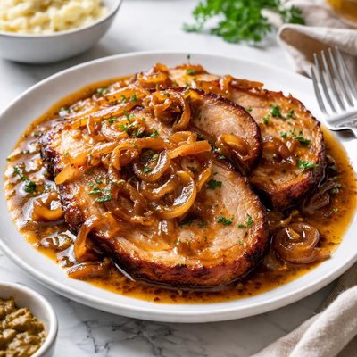 Image of Ham with Onion Gravy
