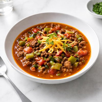 Image of Hamburger and Green Pepper Soup