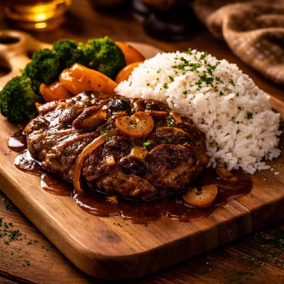 Image of Hamburger and Rice