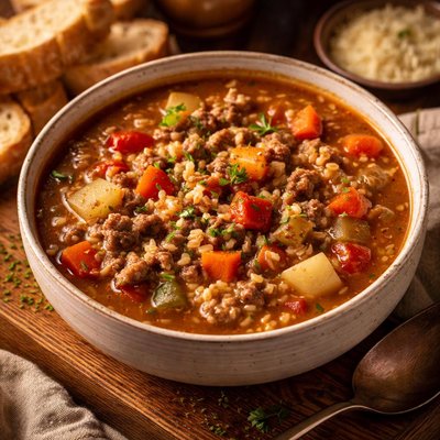 Image of Hamburger Barley Soup