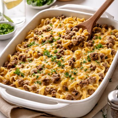 Image of Hamburger Stroganoff Casserole