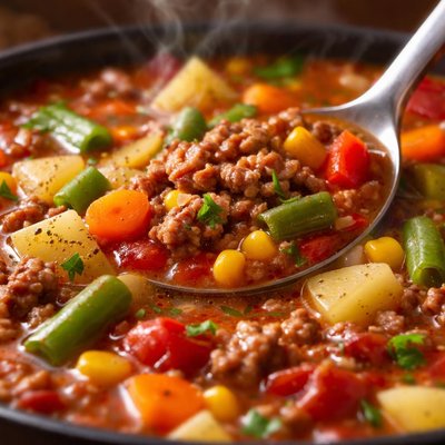 Image of Hamburger Vegetable Soup