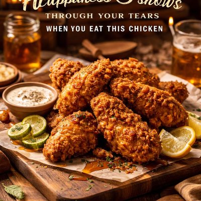 Image of Happiness Shows Through Your Tears When You Eat This Chicken