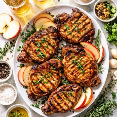 Image of Hard Apple Cider Marinated Pork Chops