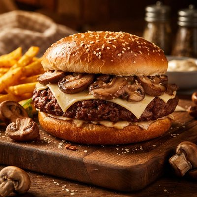 Image of Hardees Mushroom and Swiss Burger