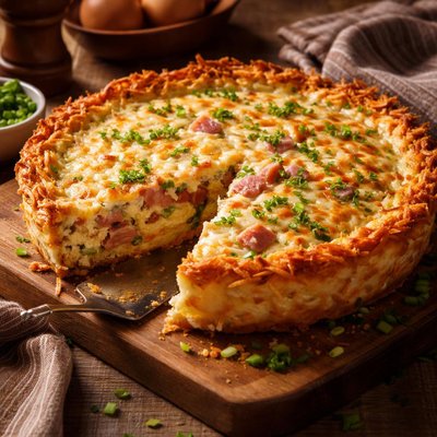 Image of Hash Browns Ham Quiche