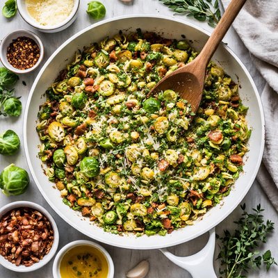 Image of Hashed Brussels Sprouts with Fresh Oregano