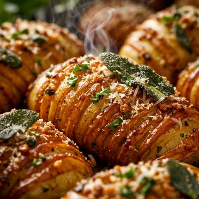 Image of Hasselback Potatoes with Sage and Parmesan