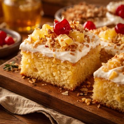 Image of Hawaiian Pineapple Poke Cake