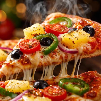 Image of Vegan Hawaiian Pizza Slice