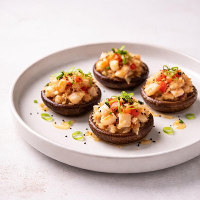 Image of Hawaiian Seafood Stuffed Shiitake Mushrooms