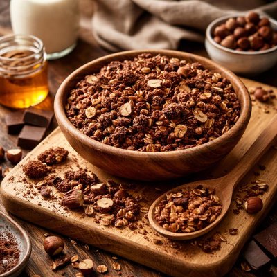 Image of Vegan Hazelnut and Chocolate Granola