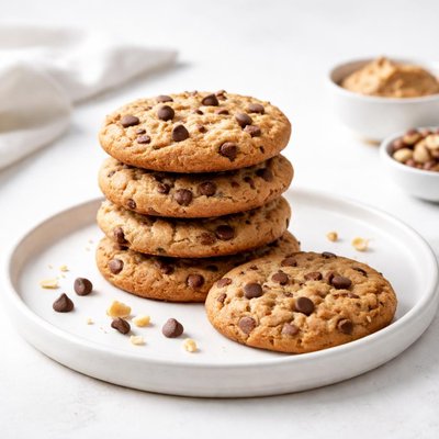 Image of Hazelnut Butter Cookies with Mini Chocolate Chips