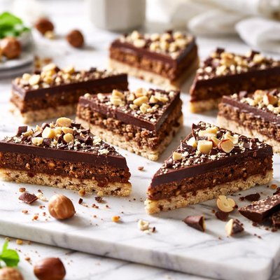 Image of Hazelnut Chocolate Crunch Squares or Triangles