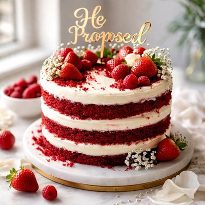 Image of He Proposed Red Velvet Cake