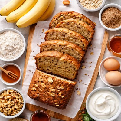 Image of Healthier Banana Bread Lower Fat Flax Ww Flour Less Sugar