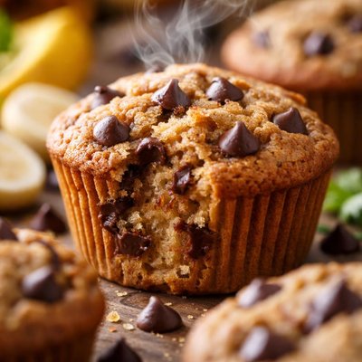 Image of Healthier Chocolate Chip Banana Muffins