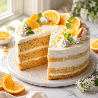 Image of Healthier Creamsicle Cake