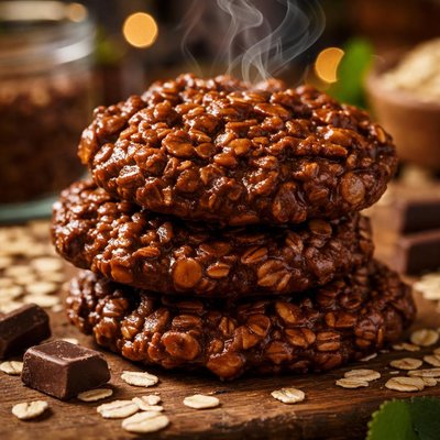 Image of Healthier No Bake Chocolate Oatmeal Cookies