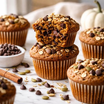 Image of Healthier Pumpkin Chocolate Chip Muffins