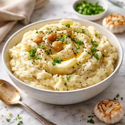 Image of Healthier Roasted Garlic Mashed Potatoes