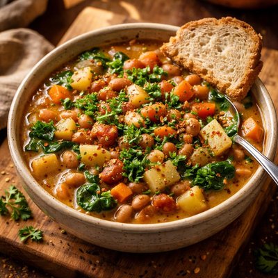 Image of Healthly Crock Pot Vegan Great Northern Bean Stew