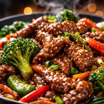 Image of Healthy and Delicious Mongolian Beef and Vegetables