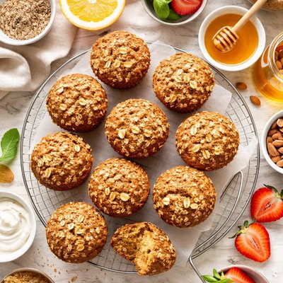 Image of Healthy and Easy Honey Bran Muffins