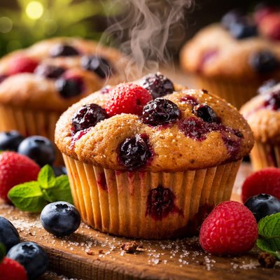 Image of Healthy and Yummy Berry Muffins