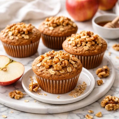 Image of Healthy Apple Walnut Muffins