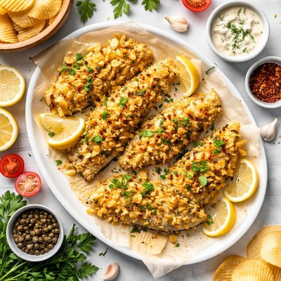 Image of Healthy Baked Potato Chip Fish
