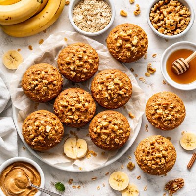Image of Healthy Banana Nut Muffins