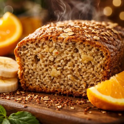 Image of Healthy Banana Orange Flax Bread Low Fat