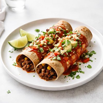 Image of Healthy Beef and Bean Enchiladas